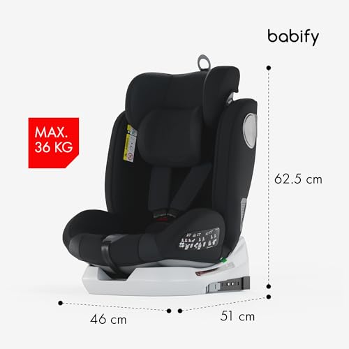 Babify Onboard i-Size 40-150cm Kindersitz 360° Isofix Schwarz