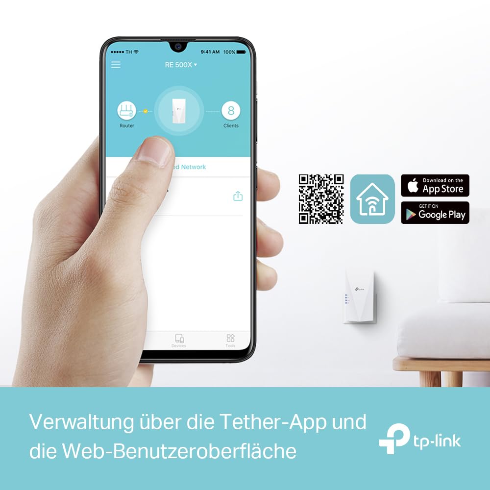 TP-Link RE500X WiFi 6 Repeater AX1500 Dualband Gigabit