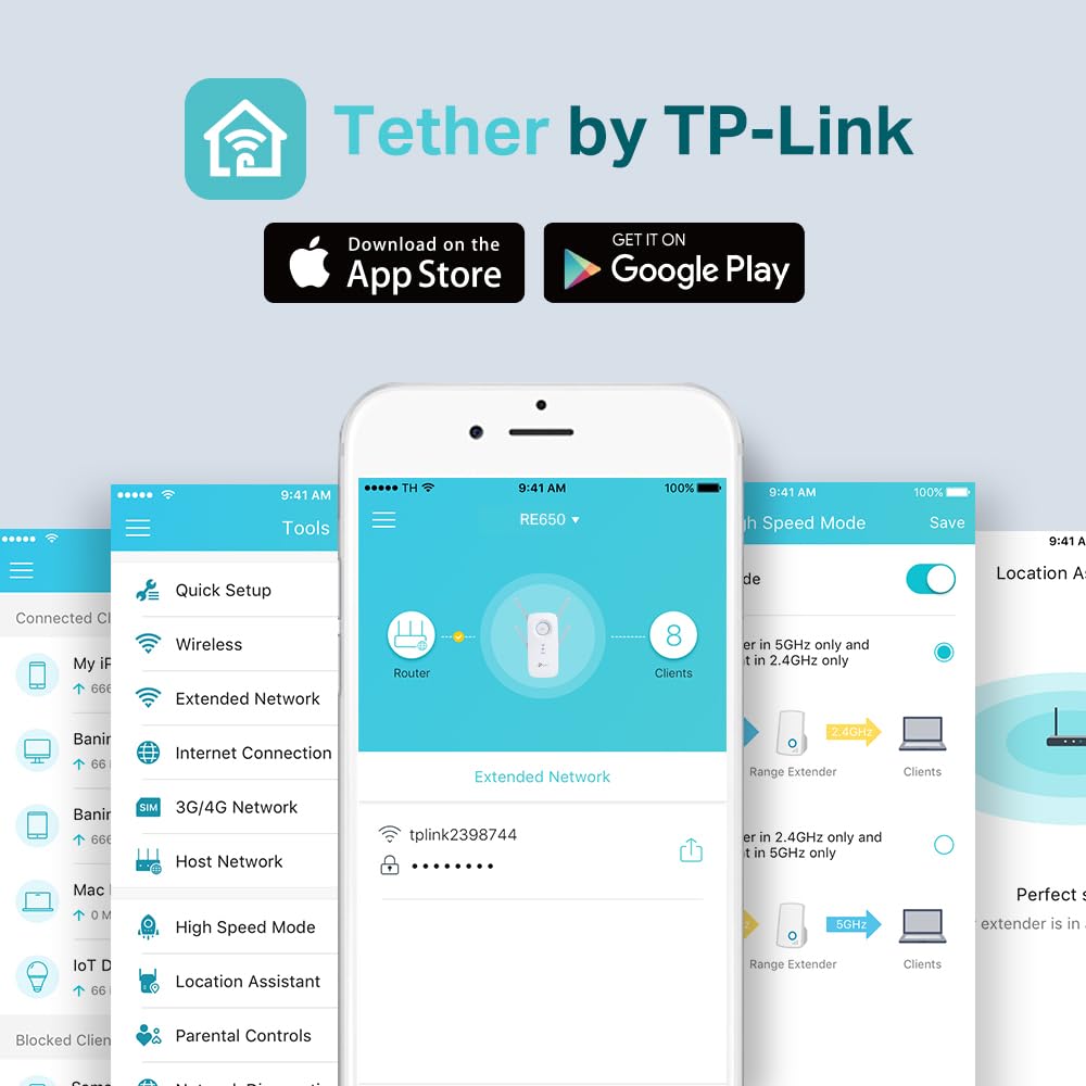 TP-Link RE655 WLAN Repeater AC2600 Dualband Gigabit