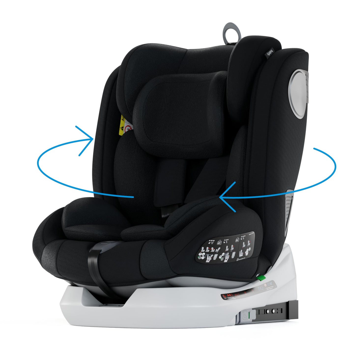 Babify Onboard i-Size 40-150cm Kindersitz 360° Isofix Schwarz