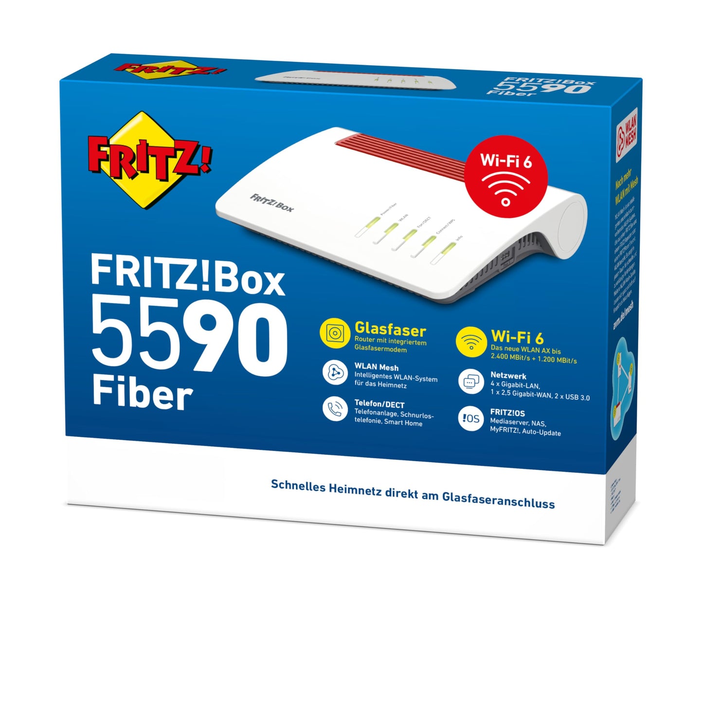 FRITZ!Box 5590 Fiber Router Glasfaser Wi-Fi 6 Mesh DECT