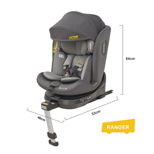 Jovikids 360 i-Size Kindersitz 40-150cm Isofix Grau