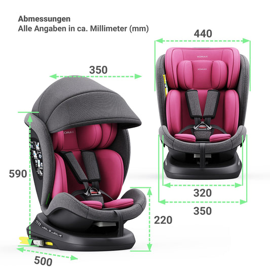 XOMAX 946i i-Size Kindersitz 0-36kg 360° Isofix Liegefunktion
