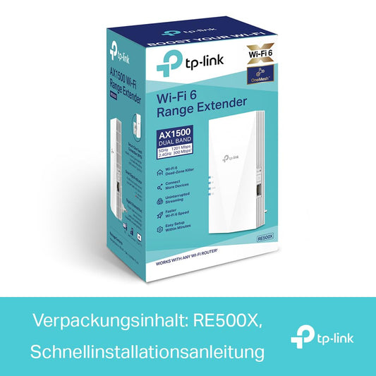 TP-Link RE500X WiFi 6 Repeater AX1500 Dualband Gigabit