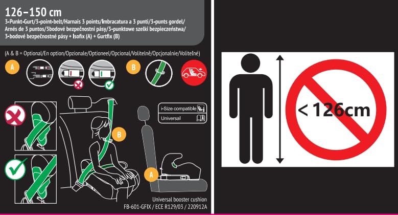 Osann Junior Isofix Sitzerhöhung 126-150cm Pixel Black