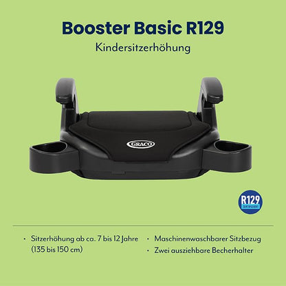 Graco Booster Basic R129 Sitzerhöhung 7-12 Jahre Schwarz