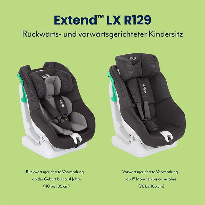 Graco Extend LX R129 Reboarder 40-105cm Isofix Schwarz