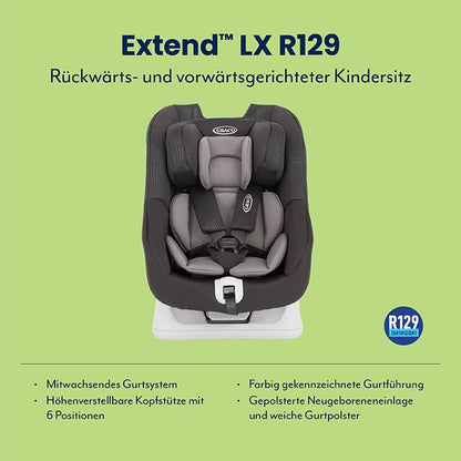 Graco Extend LX R129 Reboarder 40-105cm Isofix Schwarz