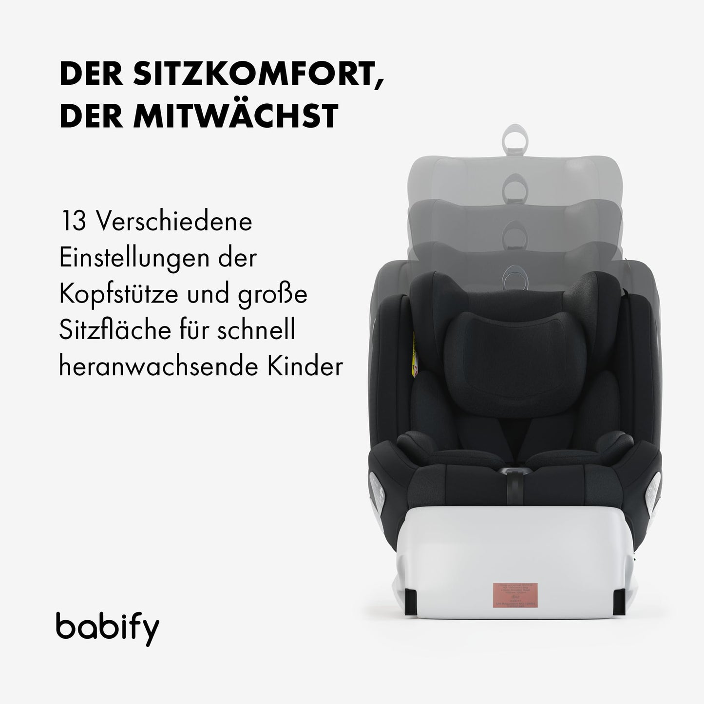 Babify Onboard i-Size 40-150cm Kindersitz 360° Isofix Schwarz