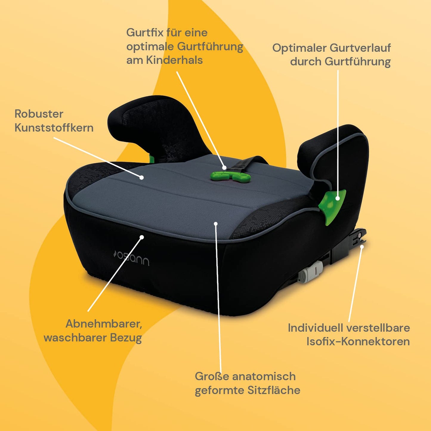 Osann Junior Isofix Sitzerhöhung 126-150cm Pixel Black