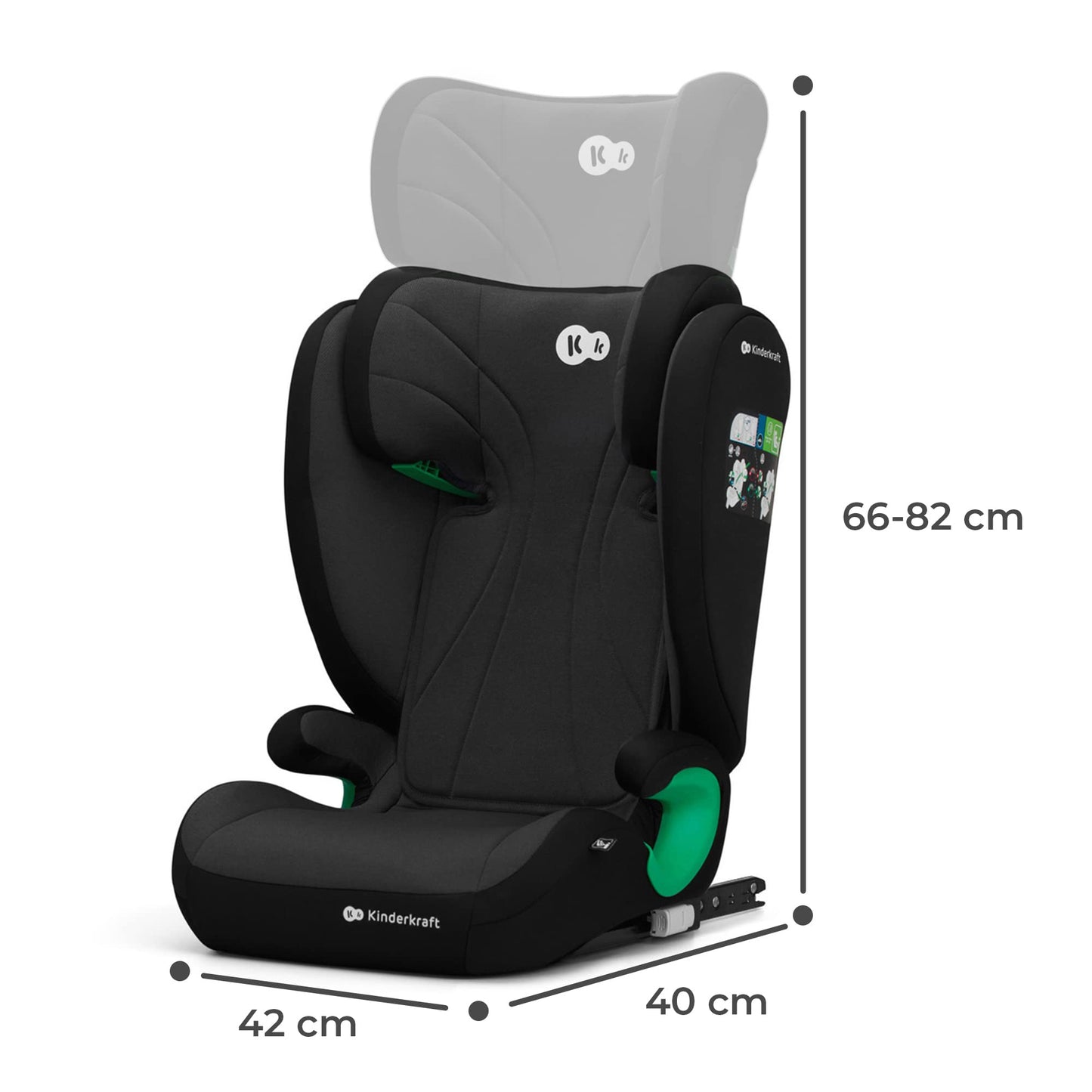 Kinderkraft Junior Fix2 i-Size 100-150cm Isofix Kindersitz Schwarz