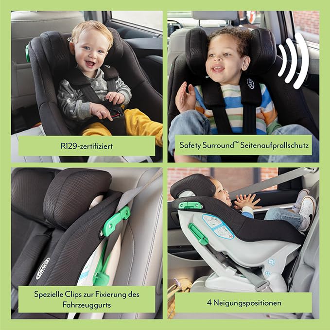 Graco Extend LX R129 Reboarder 40-105cm Isofix Schwarz