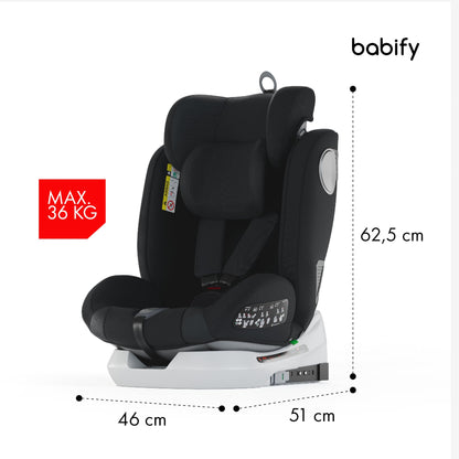 Babify Onboard i-Size 40-150cm Kindersitz 360° Isofix Schwarz