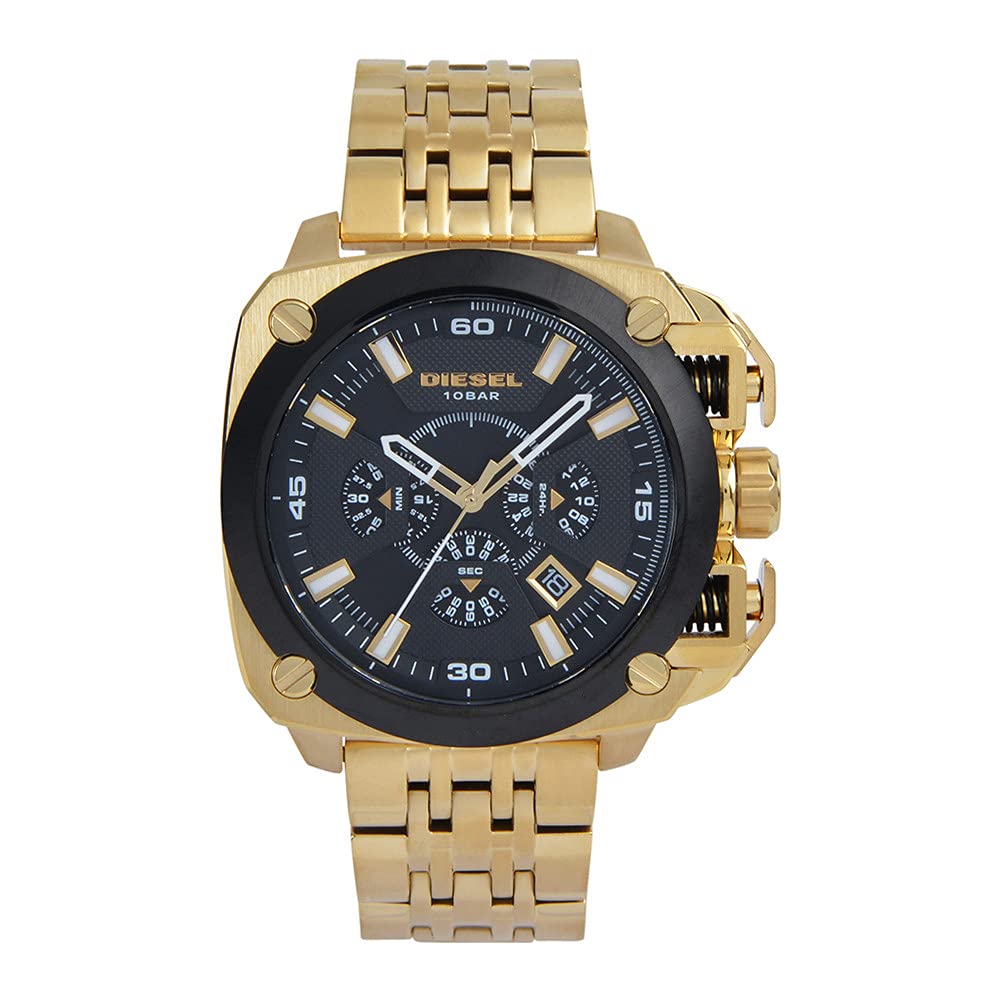 „Diesel Herrenuhr BAMF DZ7378 – Quarz Chronograph, 55mm, Gold-Edelstahl“