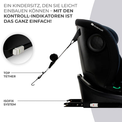 Kinderkraft I-GROW Kindersitz i-Size 0-36kg 360° Isofix Schwarz