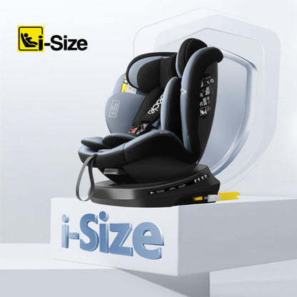 Reecle 360 i-Size Kindersitz 40-150cm Isofix Schwarz/Grau