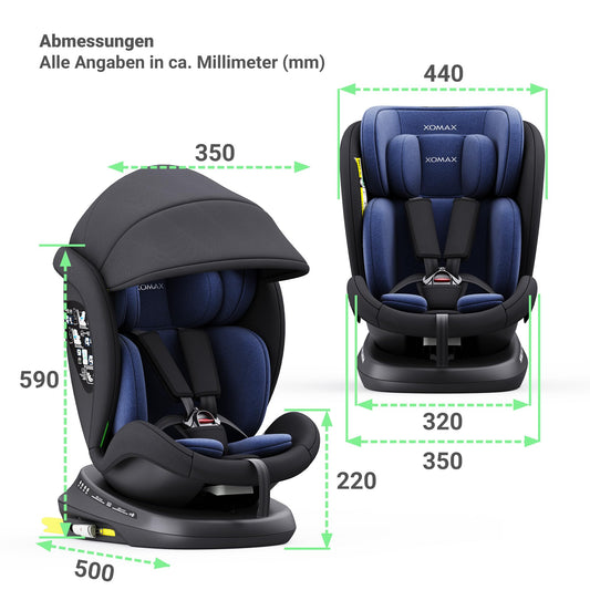 XOMAX 946i i-Size Kindersitz 0-36kg 360° Isofix Liegefunktion