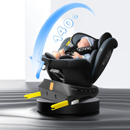Reecle 360 i-Size Kindersitz 40-150cm Isofix Schwarz/Grau