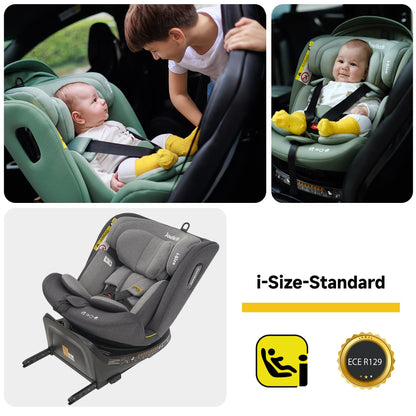 Jovikids 360 i-Size Kindersitz 40-150cm Isofix Grau