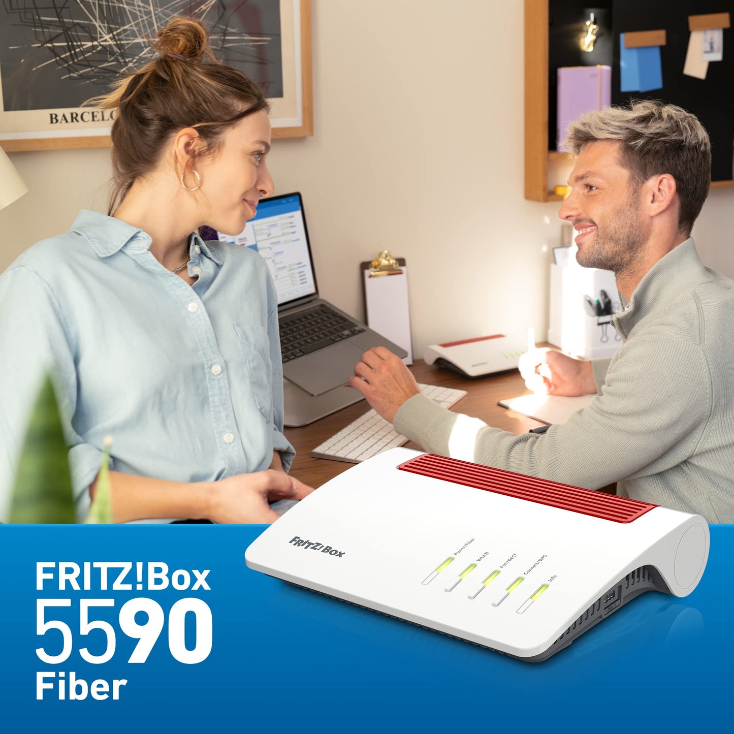 FRITZ!Box 5590 Fiber Router Glasfaser Wi-Fi 6 Mesh DECT