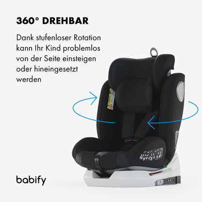 Babify Onboard i-Size 40-150cm Kindersitz 360° Isofix Schwarz