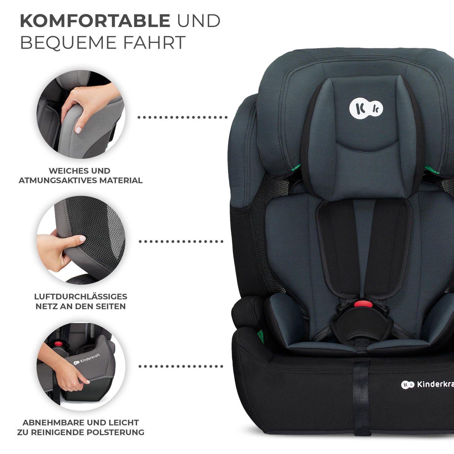 Kinderkraft Comfort UP i-Size 76-150cm Kindersitz Schwarz