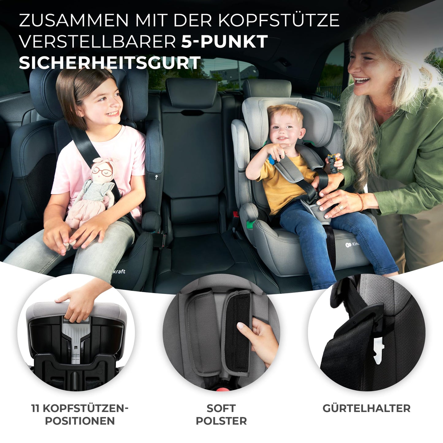 Kinderkraft Comfort UP i-Size 76-150cm Kindersitz Schwarz