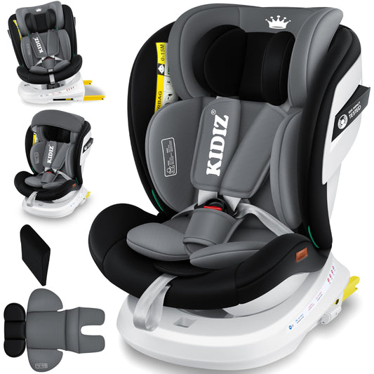 KIDIZ Kindersitz i-Size 0-36kg Isofix 360° drehbar Schwarz