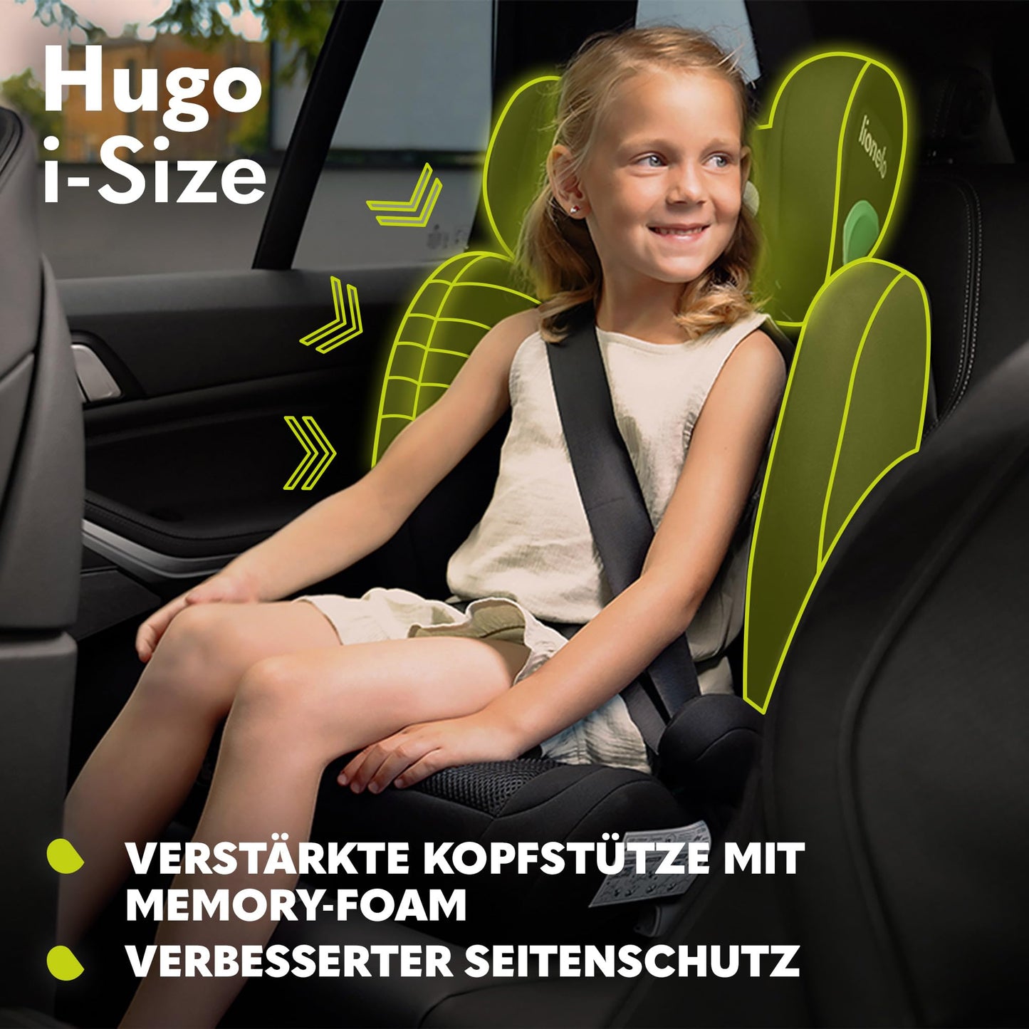 Lionelo HUGO i-Size 100-150cm Isofix Kindersitz Grau