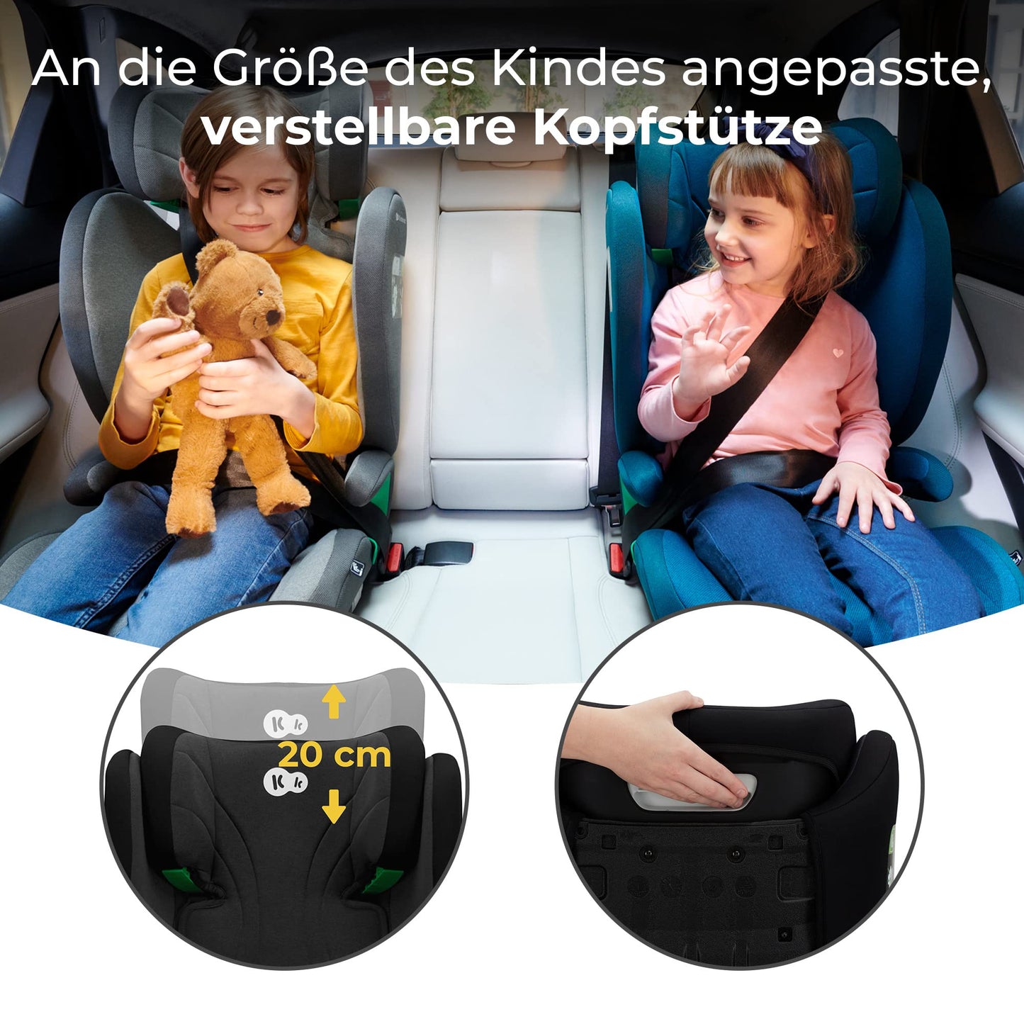 Kinderkraft Junior Fix2 i-Size 100-150cm Isofix Kindersitz Schwarz