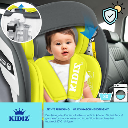 KIDIZ Kindersitz i-Size 0-36kg Isofix 360° drehbar Schwarz