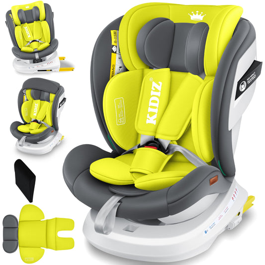 KIDIZ Kindersitz i-Size 0-36kg Isofix 360° drehbar Schwarz
